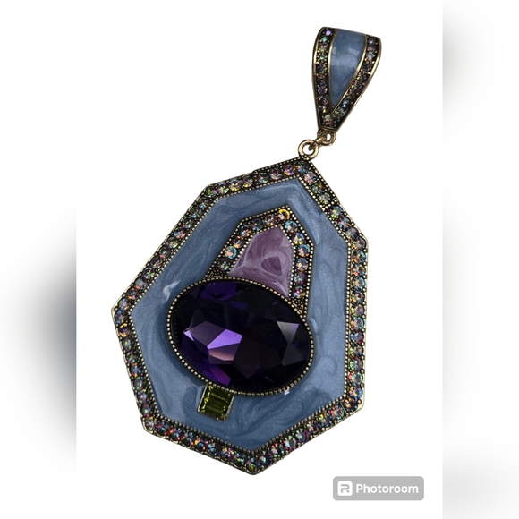 Heidi Daus Well connected beaded/enamel necklace, crystal enhancer pendant new! - Picture 7 of 16